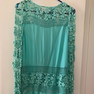 Turquoise crochet top